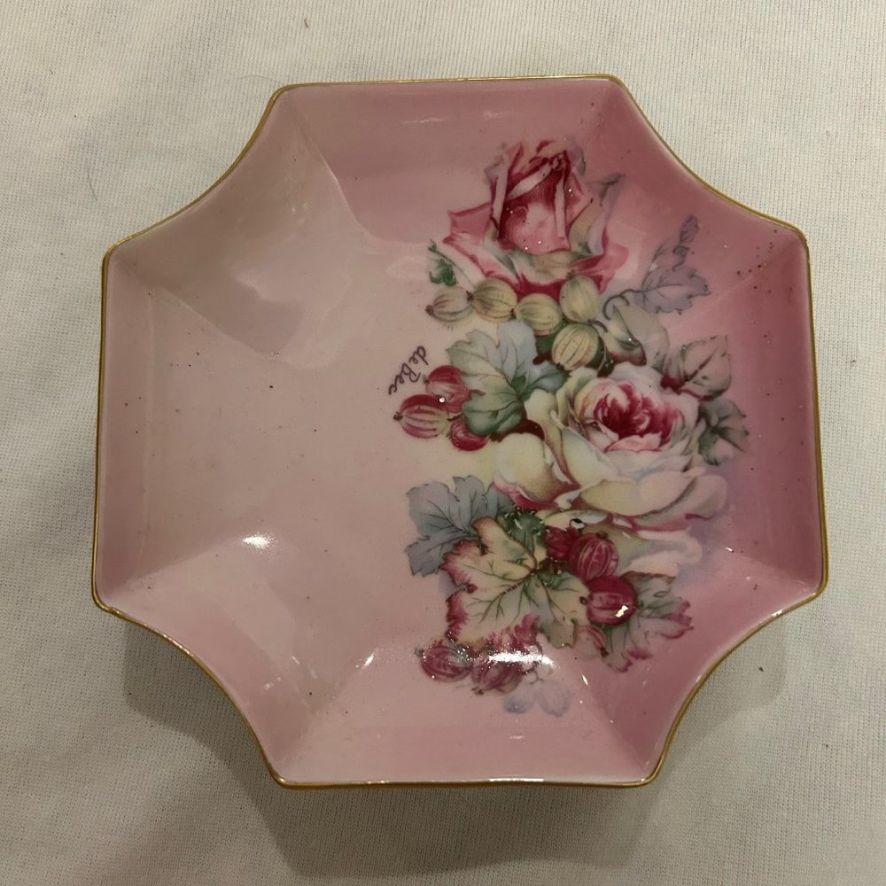Vintage Imperial Bavaria Dessert Fruit Berry Trinket Bowl - Floral Design